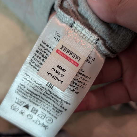 Scuderia Ferrari Gray Short Sleeve Polo Shirt Sz Medium Official Product - Picture 5 of 5